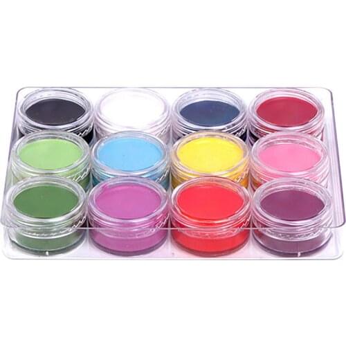 Halloween Facial Body Light Paint Matte Makeup Set With 12 Colors Fluorescent Palette Party Safety Pigment Flash Body Paint