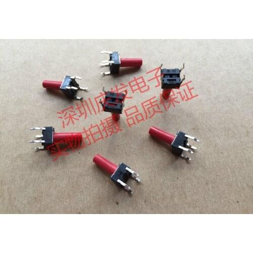 Japan ALPS SKHHDUA010 Tact Switch 6*6*13 Vertical Plug 4 Pin Red Button