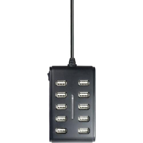 USB2.0 HUB Multi USB Splitter 10 Ports 480Mbps Expander 5V Power Adapter Multiple USB2.0 Hub for Windows Linux laptop
