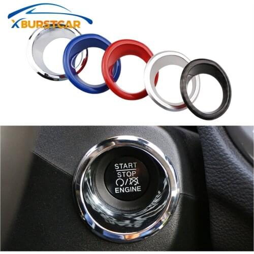 Xburstcar for Jeep Compass 2017-2020 Renegade 2014-2020 Car Ignition Key Switch Decoration Ring Circle Trim Stickers Accessories