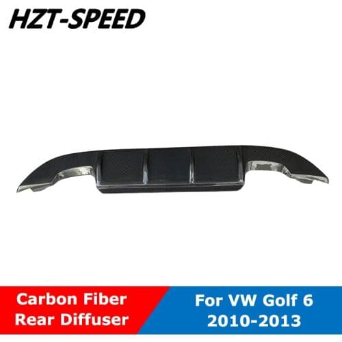 Carbon Fiber Rear Bumper Lip Chin Spoiler Diffuser For VW Golf 6 Car Body Kit Tuning 2010-2013
