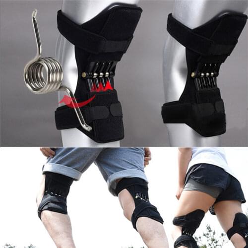 1 Pair Joint Support Knee Pad Breathable Non-slip Lift Pain Relief For Knee Power Spring Force Stabilizer Knee booster For Elder