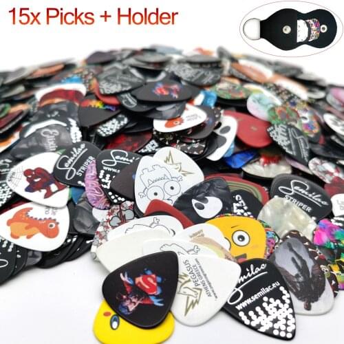 15PCS Gauge Celluloid Guitar Plectrums In A Box Electric Acoustic Guitars Picks Guitar Musical Instrument 0.46/0.81/0.96/0.12mm
