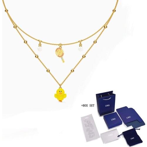 2020 SWA New FRIENDS Little Yellow Duck Necklace Elegant Sally . Tennis Decoration Crystal Necklace Female Fashion Jewelry Gift