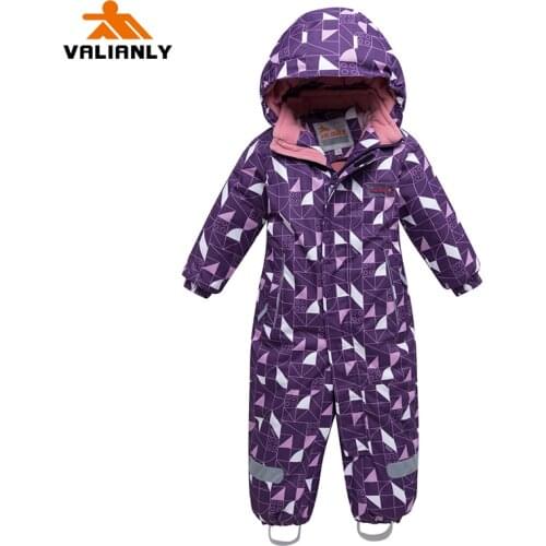 2020 Winter Kids Girls Snowsuit Kids Ski Suit One-piece Hooded Children Winter Jumpsuit Waterproof Windproof Snowboard Outdoor
