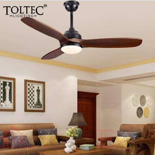 52 Inch Fashion Solid Wood Led DC Ceiling Fan Lamp With Remote Control Ceiling Fan Lighting Chandelier Fans For Home Ventilador