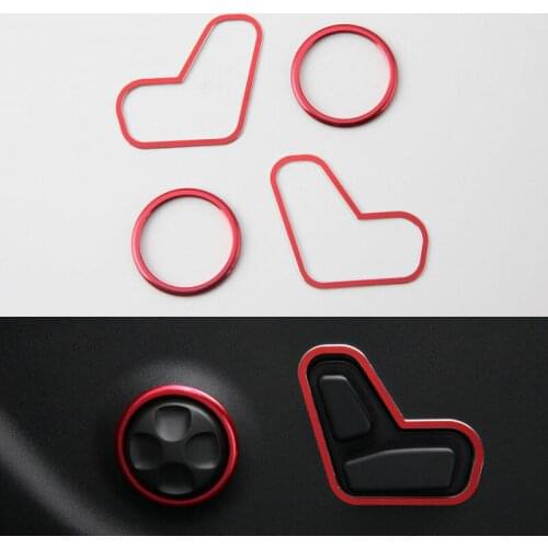 BBQ@FUKA New Car Styling Accessories 4PCS Electric Seat Adjustment Button Switch Knob Cover Ring Trim for Jeep Cherokee 14