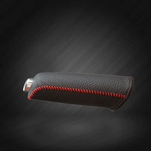 Car Hand Brake Covers Top Layer Leather Case for Audi A4L Handbrake Grips Cover Auto Genuine Leather Handbrake Cover