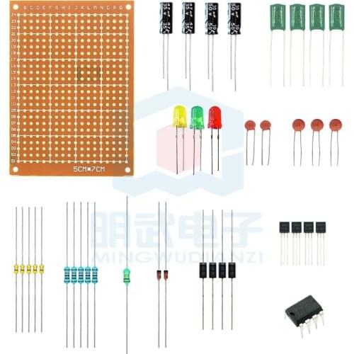 Basic identification of welding practice components package insert training board Electrical and electronic skills teaching DIY