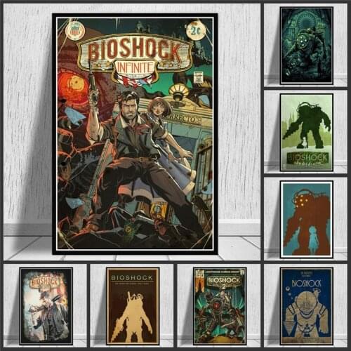 Bioshock Rapture Video Game Retro OilCanvas Painting The Wall Art Posters and Prints Wall Art Pictures for Living Room No Frame