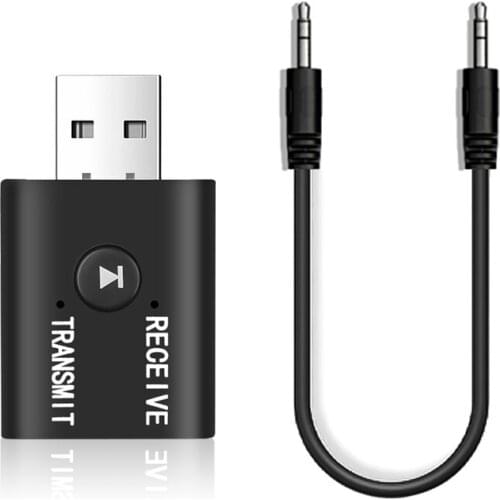 JTKE Bluetooth Aux Receiver Adapter Portable AUX 3.5mm Audio Jack Stereo Bluetooth 5.0 Transmitter for Laptop TV PC Car Kit