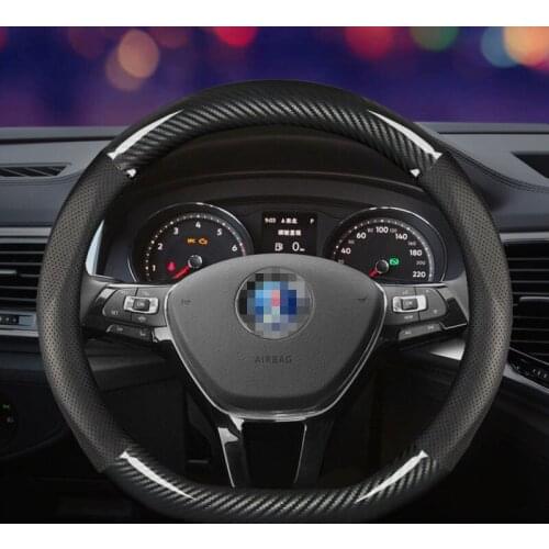 Car Carbon Fiber Steering Wheel Cover Universal Anti Slip for SAAB Models Auto Interior Protective Accessories Car styling 38cm