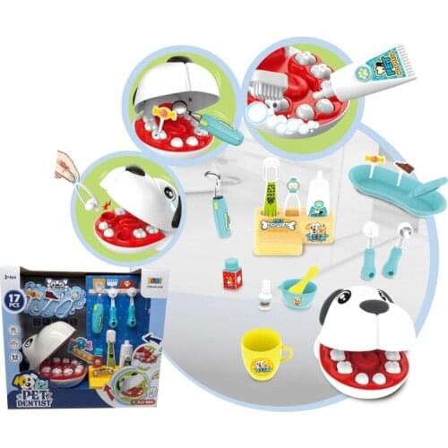 Children Pretend Play Toys Pet Dentist Station Role-playing Game Toys Play House Doctor Medical Tools Kid Early Educational Toys