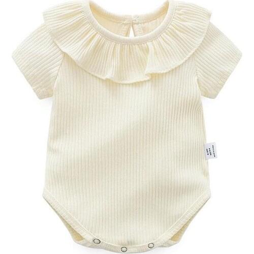 Baby Rompers 2020 Summer Cotton Ribbed Toddler Clothing Short Sleeve Girls Overalls Newborn Infant Jumpsuits Baby Girl Clothes