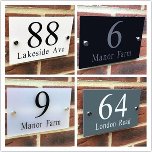 DIY House Number CONTEMPORARY BLACK HOUSE NUMBER ACRYLIC SIGN PLAQUE / DOOR SIGN / HOUSE NAME
