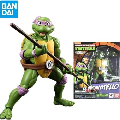 Original BANDAI Soul Limited SHF Teenage Mutant Ninja Turtles DONATELLO 15CM PVC Anime Model Figure Toys Gift