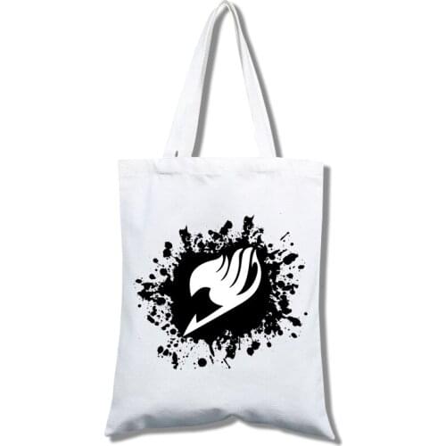 Cotton Fairy Tail Shopping Bag Tote Bag Cartoon Print Girls Shopping Bags Casual Fashion