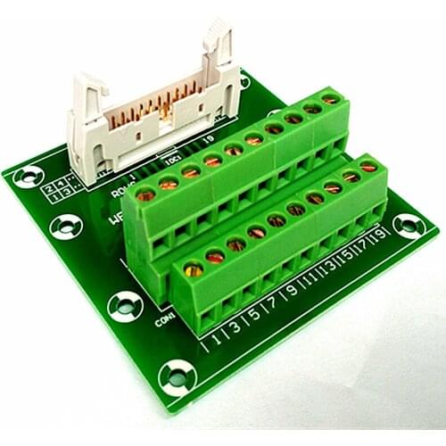 IDC20 2x10 Pins 0.1" Male Header Breakout Board, Terminal Block, Connector