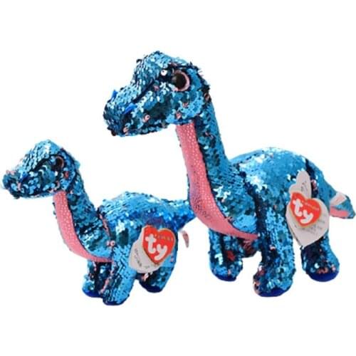 Ty Big Eyes Flippables 6" Nasa Spacex Tremor Dinosaur Dragon Color Changing Sequins Plush Stuffed Animal Collectible Doll Toy