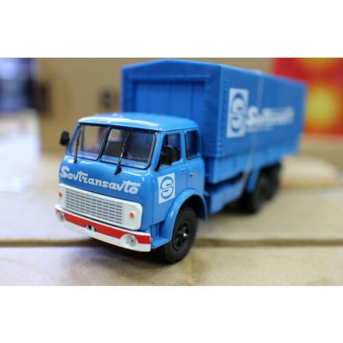 Classic Diecast Toy Model 1:43 Ratio Soviet Union Russian MAZ 5146 Vintage Van Truck Transporter Model for Collection,Decoration