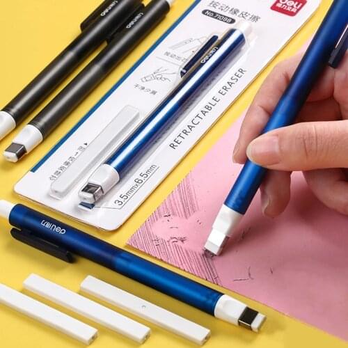 Correction Supplies Pencil Rubber Retractable Press Eraser School Stationery Erasers for Kids School Supplies Stationery