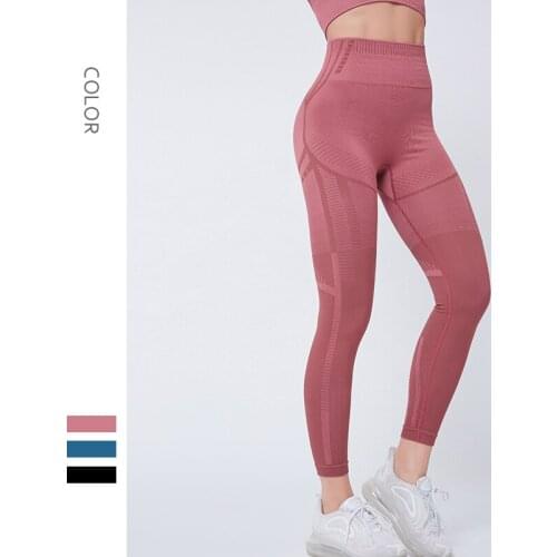 Seamless Leggings High Waist Yoga Pants Womens Contract Hips Workout Running Sportswear Gym Elastic Athletic Fitness Tracksuit