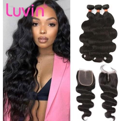 New Brazilian Hair Lace Frontal Closure With Bundles Body Wave Bundles With Frontal Closure Remy Human Hair Extension 26 28 Inch