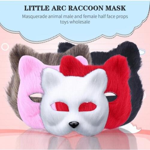Fox High Simulated Nose Masquerade Masque Fashionable Elegant Upper Half-face Party Fox Furry Eye Masque for Girl Party Costume