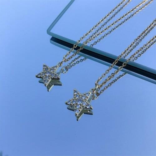 Fashion Simple Star Charm Necklace Delicate Clavicle Chain Zircon Necklace For Women Jewelry wholesale