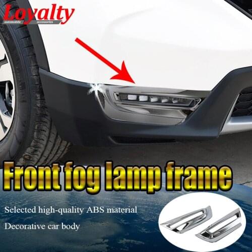 Loyalty for Honda CRV CR-V 2017 2018 Car Styling ABS Auto Body Front Fog Light LED Lamp Frame Sticker Strip Cover Bezel Trim