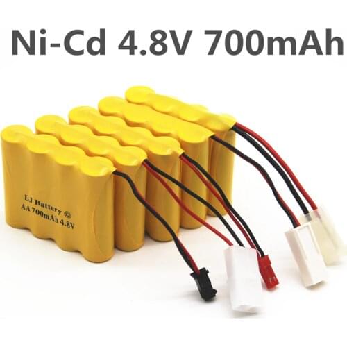 4.8v 700mah Ni-Cd Battery nicd AA 4.8v rechargeable battery pack for RC cars 4.8v RC boat toy Battery 4.8 V 700 Ni-Cd Battery