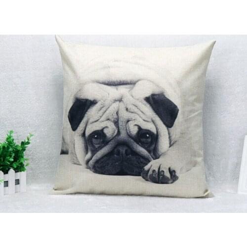 New Cute Pug Pet Dog black and white Print Custom Home Decorative Throw Pillow almofadas decorate pillow chair cushion