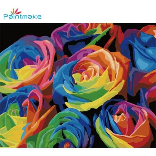 Paintmake Flowers DIY Painting By Numbers color Rose Oil Painting On Canvas For Home Room Decor Wall Art Picture G057