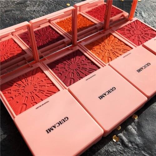 GUICAMI Peach Blush Pearlescent Natural Rouge Beginners Beauty Blush Makeup Peach Shimmering Blush