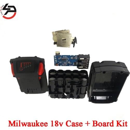 Battery Plastic Case For Milwaukee 18V M18 48-11-1815 3Ah 4Ah 5Ah with Charging Protection Circuit PCB Board Kit