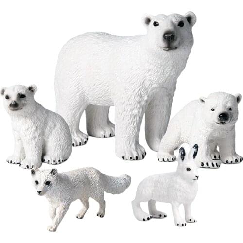 Polar Animals Figures Plastic Arctic Wild Animal Models Kids Party Favors