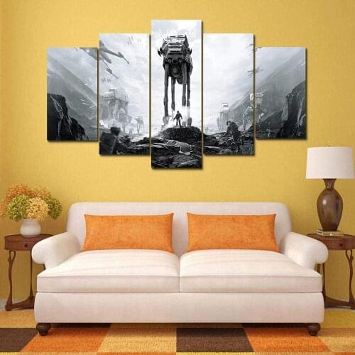 Canvas Posters for Living Room Framework HD Prints Pictures 5 Pieces Star Battlefront Movie Paintings Home Decor Wall Art