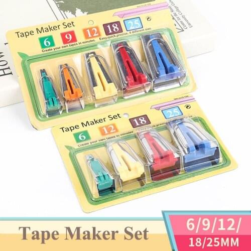 Sewing Accessories Bias Tape Makers - 5 Size 6mm 9mm 12mm 18mm 25mm Bias Binding Tape Maker