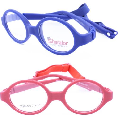 Retail sales 35437 kids environmental TR90 bendable safety prescription eyeglass frames with adjustable strap free shipping