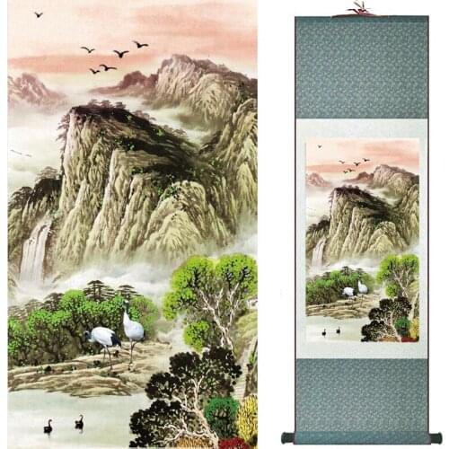 Old fashion painting landscape art painting Chinese traditional art painting China ink painting20190813028