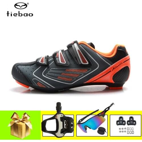 Tiebao Men Road Cycling Shoes Wear-resistant Breathable Self-locking Women Bicycle Riding Sneakers Outdoor Racing Bike Footwear