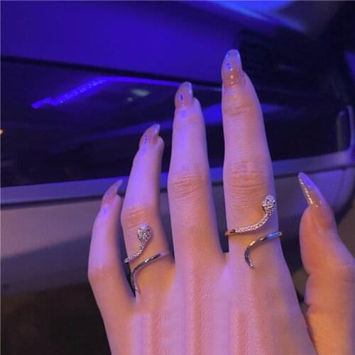 TIMEONLY Unique Design CZ Zirconia Snake Ring for Women Female 2020 New Hot Sale Open Rings Delicate Party Gifts Jewellery