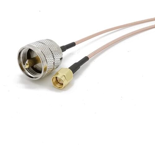 UHF Male Plug PL259 To SMA Male Plug RG316D Double Shield Silver Low Loss Pigtail Cable SMA to UHF RF Coaxial Cables