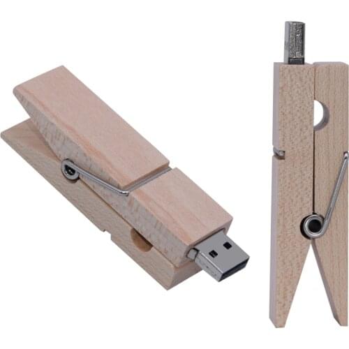 Custom Logo Usb Wooden Peg Pen Drive Pendrive 64GB 32GB 16GB 8GB 4GB Wooden USB flash drive Memory Stick cle usb for Photography
