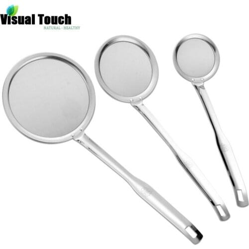 Visual Touch Reative Filter Spoon Multi-functional Stainless Steel Colander Oil-Frying Filter Fried Food Kitchen Tools Tableware