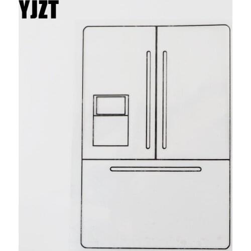 YJZT 10.2CM×15.3CM Refrigerator Car Sticker Household Electric Appliances Vinyl Decal Black/Silver 13E-0099