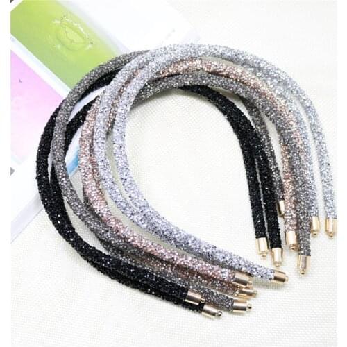 New Fashion Korea Crystal Soft Headband for Women Rhinestone Hairband Beads Bezel Girls Hair Accessories Simple Headwear