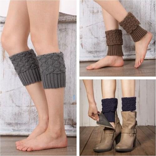 1 pair Fashion Women Autumn Winter Casual Leg Warmers Knitted Boot Cover Short Solid Color Socks Foot Warming Cover