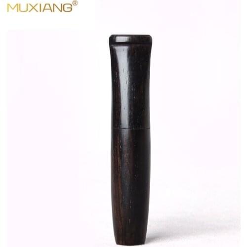 1pcs Ebony Wood Smoking Pipe Bit Straight 9mm Filter Mouthpiece Wooden Polish Smoke Cigarette Holder bd0012