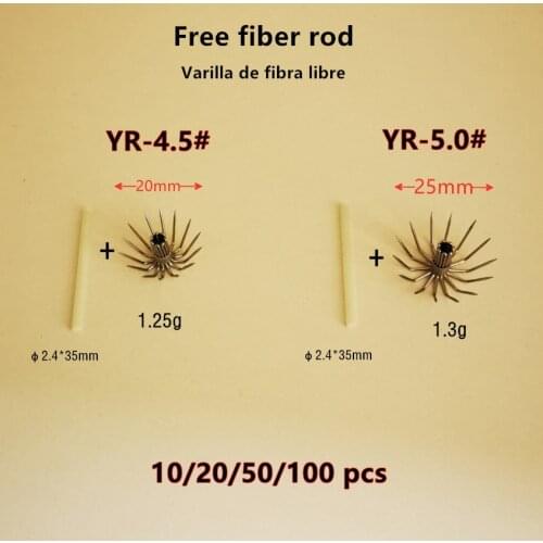 10pcs 20pcs 50pcs 100pcs Umbrella Squid hook Free glass fiber rod Stainless steel Spider fishhook Cuttle Octopus Jig accessories